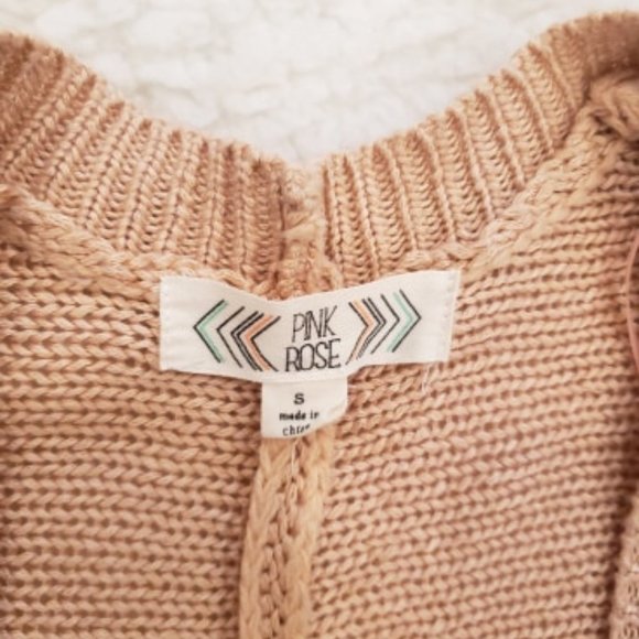 *10/$25* Pink Rose Knit Cardigan Sweater - Picture 2 of 5